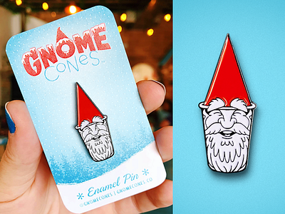Gnome Cone Pin enamel pin gnome cone logo merch pin shaved ice snow cone swag