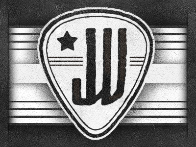 Jonnie W. Logo bw guitar logo pick star strap texture