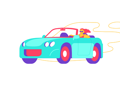 How a car rental should feel like car convertible driving illustration travel