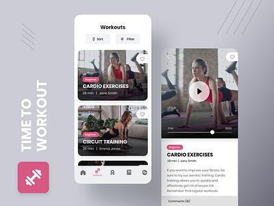 Workout app concept app design interface ios ui ux workout