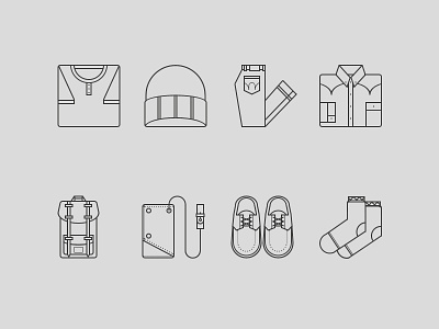 Clothes Icons backpack clothing design flat hat icon icons jeans shirt socks t shirt wallet
