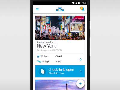 KLM Android App redesign androidapp homescreen klm