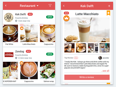 Yelp Concept food mobile app