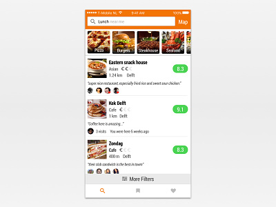 Ui Challenge Week11_restaurant ui app flat food list mobile simple view
