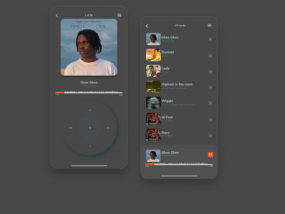 Music Player app design ui