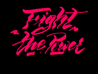 Fight the Power black color fight fightthepower flat font letter lettering lettering art lettering challenge letters pink