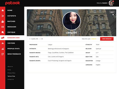 Patook User Profile