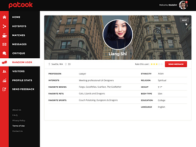 Patook User Profile