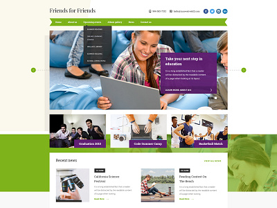 Highschool Website Concept academic education highschool template