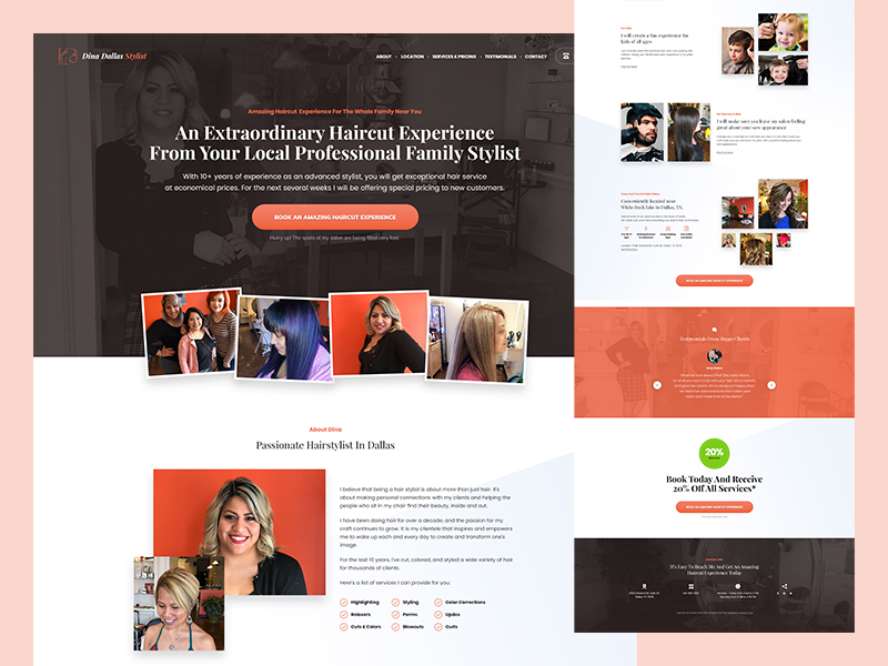 Hair Stylist Website By Madalin Duca On Dribbble