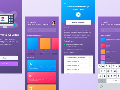 Course App Exploration app course iphone mobile ui ux