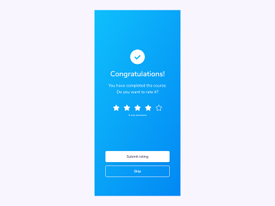 Courzee: App for Taking Online Courses - [5] app design completion congrats screen congratulations ios app design mobile app design mobile app screen rating sumit rating ui design ux design