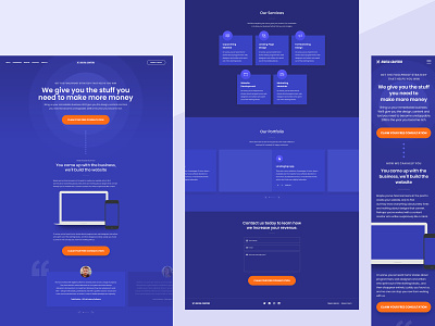 Digital Crafters - Blue Version about section digital agency template free psd free psd template free template free ui portfolio section services section testimonials section