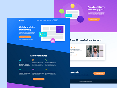 Foxylitics Marketing Page analytics landing page app app ux home page landing landing page page template ui ux