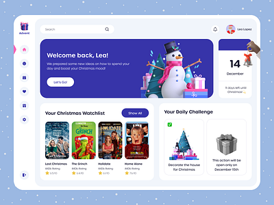 Christmas Dashboard ⛄️ 3d 3d illustration christmas clean colorful concept dashboard design happy new year holidays illustration merry christmas new year presents santa claus ui ux winter