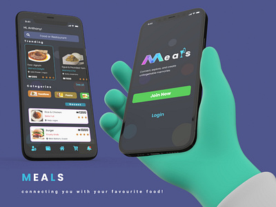 Food Vendor App (Meals) app food app mobile ui