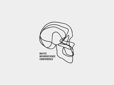 Baltic neuroscience conference icon line logo neuroscience science skull