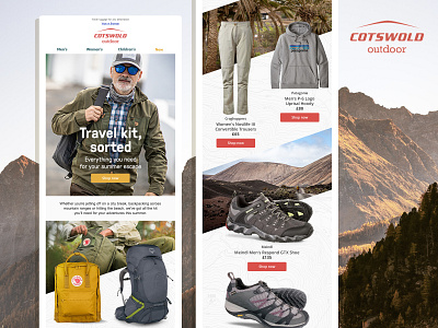 Cotswold Outdoor - Travel Kit Email by Sam Allen on Dribbble