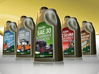 Handy Engine Oil Bottle Labels label design package design