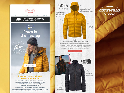 Cotswold Outdoor Autumn Winter '18 Email email design