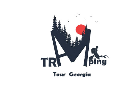 Tramping Tour Georgia branding design illustration logo