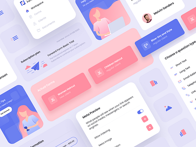 Forward Forms UI Components app blocks components design desktop icon illustraion pink typogaphy ui ui design ux ux design visual design web web app web app design