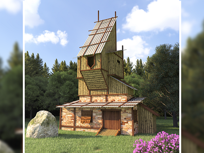 Medieval House : Game asset design 3d modeling 3d render 3d visualization game asset design medieval game house