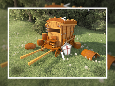Horse cart : 3D asset design 3d modeling 3d render 3d visualization design game asset design horse cart