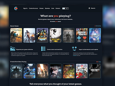 Contrllr Homepage blue contrllr dark games light lists reviews search theme video xbox