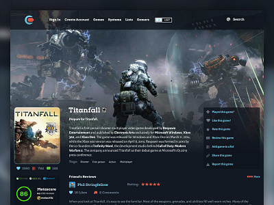 Contrllr Game Page Full contrllr game icons image page review typography ui ux web