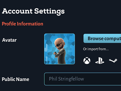 Contrllr Profile Setup avatar contrllr game icons image input list profile