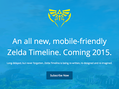 Zelda Timeline Landing Page blue coming soon gold landing page mobile responsive ui ux web design zelda