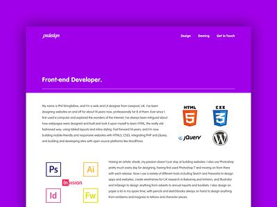 v11 Website design minimal one page portfolio purple responsive vag rounded web