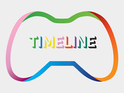 Timeline Logo colour controller game gradient logo mark text timeline