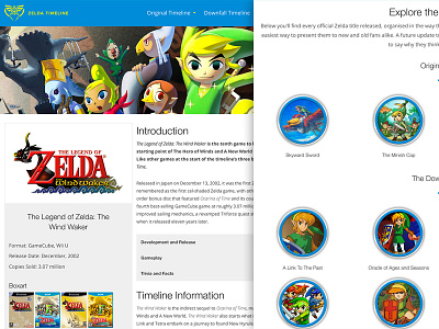 Zelda Timeline is Live! blue design development games ios iphone responsive ui web zelda