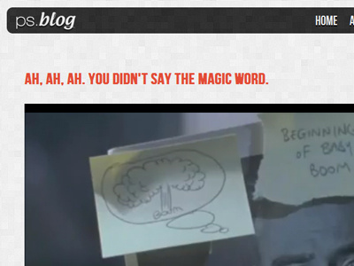 You didn't say the magic word. 404 bebas neue blog design subtle pattern texture web youtube