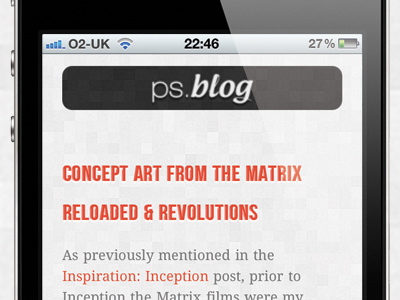 ps.blog v4 Sneak Peek bebas neue blog design droid sans grey iphone media queries red web wordpress