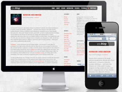 ps.blog v4 Now Live adaptive bebas blog colours design droid serif ipad iphone photoshop responsive subtle pattern texture web