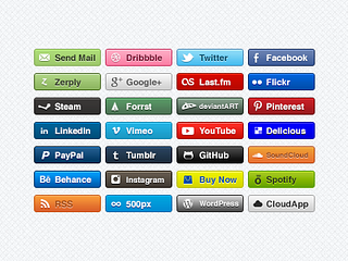 Simple Social Buttons by Phil Stringfellow on Dribbble