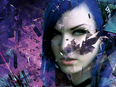 Random Photo Manip blue girl music photo manipulation purple