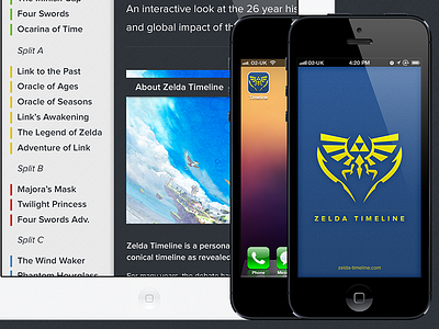 Zelda Timeline Splash desktop games icon ios ipad iphone logo nintendo retina text texture timeline triforce zelda