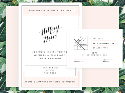 Hillery & Drew Invitation invitation letterpress tropical wedding