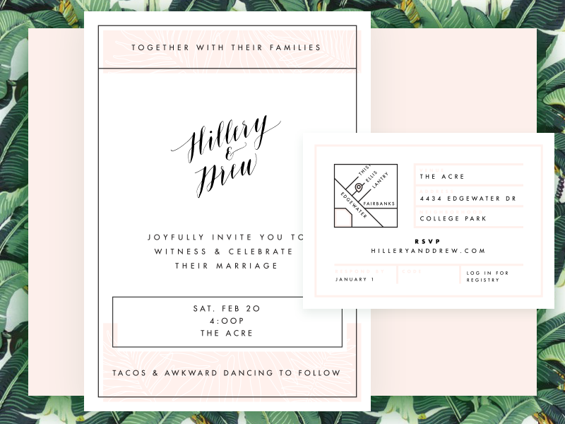 Hillery & Drew Invitation by Drew Powers on Dribbble