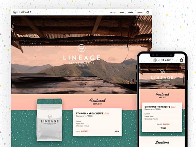 Lineage Coffee Roasters 2017 Site coffee confetti din kaufmann mobile responsive roaster speckle web
