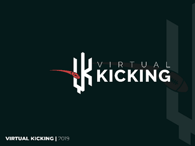 VIRTUAL KICKING LOGO branding clean logo identity industral logo minimalis