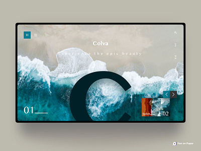 Colva Beach beach beautiful colva design ergonomics graphic design landingpage minimal penonpaper sea shore ui ui design ui ux uidesign website