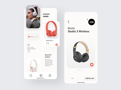 Concept - Headphone App app apple beats concept design figma figmadesign headphone ios minimal mobileapp penonpaper ui ui ux uidesign wireless