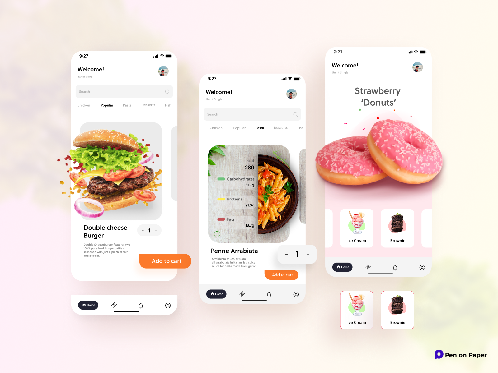 Food App by Pen On Paper Technologies on Dribbble