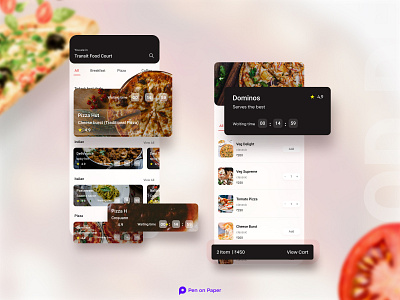 Food Court Concept App 3d animation app branding design graphic design illustration logo motion graphics penonpaper ui ui design ui ux uidesign