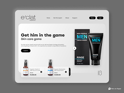 Skincare Product Web Page Concept